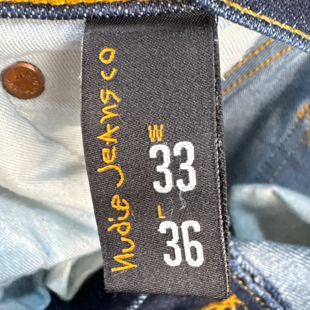 Nudie Jeans Co Jeans Mens 33 Thin Finn Dark Blue Dry Indigo EUC